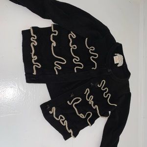 Kate space girls cardigan sweater black gold